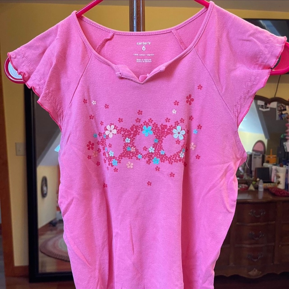 Carter's Pink Floral Short Sleeve Tee